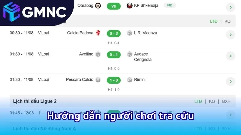 Hướng dẫn người chơi tra cứu
